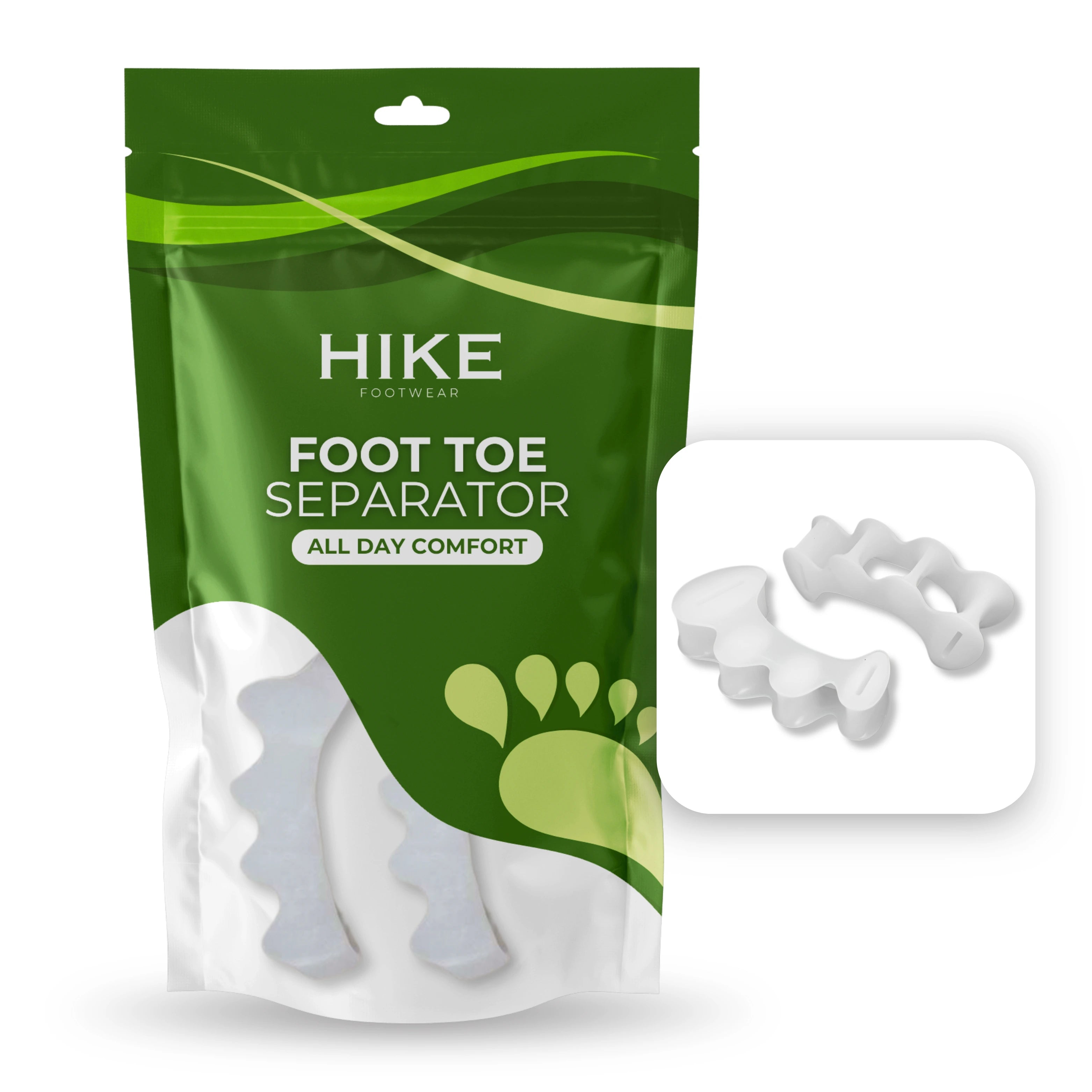 HIKE Foot Toe Separator -  Achieve Healthy Toes, Correct Bunions, Hammer Toes, and Relieve Foot Pain